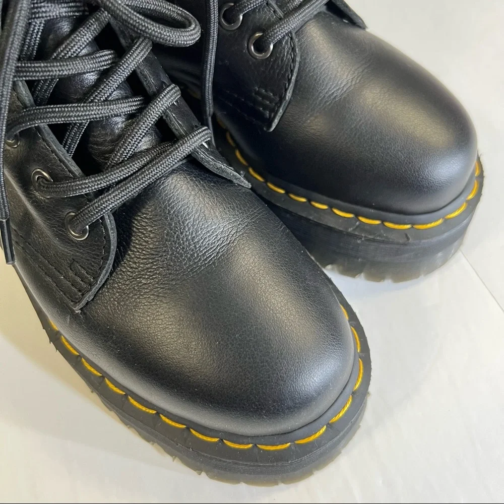 Dr. Marten Jadon Faux Fur Lined Leather Platform Boot  Sz 5 - Picture 8 of 13